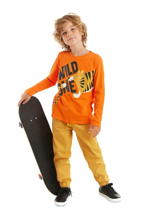 Denokids Wild One Boy's T-shirt Woven Trousers Set