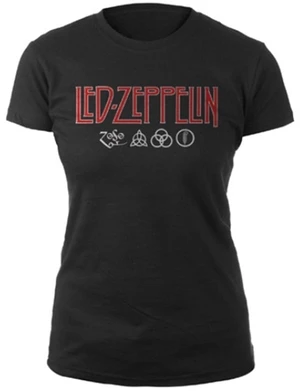 Led Zeppelin T-Shirt Logo & Symbols Womens Black L