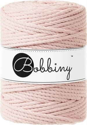 Bobbiny 3PLY Macrame Rope 5 mm 100 m Pastel Pink Šňůra