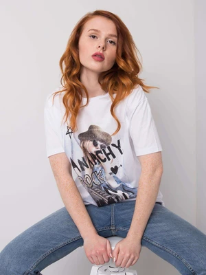 Women's white cotton T-shirt