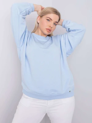 Light blue plus size sweatshirt without hood