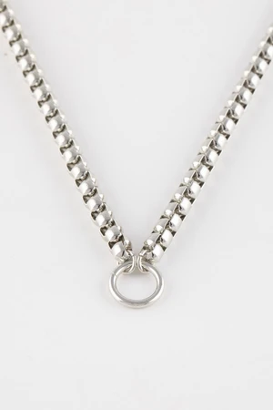 DEFACTO Women's Thick Chain Ring Detail Silver Necklace