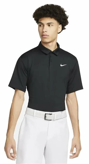 Nike Dri-Fit Tour Mens Solid Golf Black/White 2XL Polo