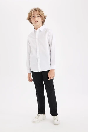 DEFACTO Boy Black Straight Leg Gabardine School Trousers