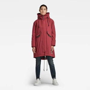 Bunda - G-star Hooded fishtail parka červená