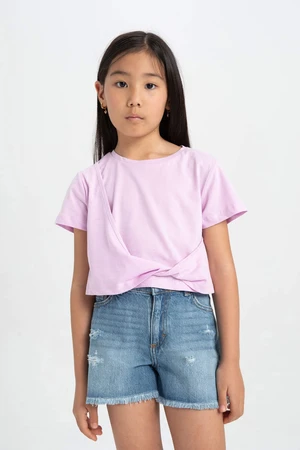 DEFACTO Girl Relax Fit Crew Neck Short Sleeve T-Shirt