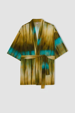 DEFACTO Fall in Love Patterned Cotton Kimono