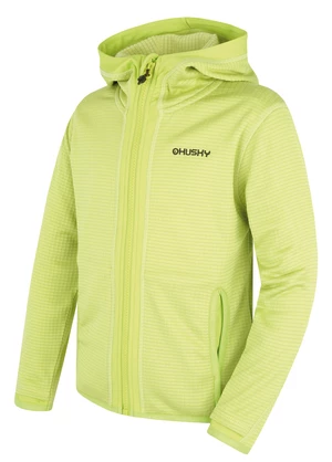 Husky Artic Zip K 140-146, br. green/dk. khaki Dětská mikina s kapucí