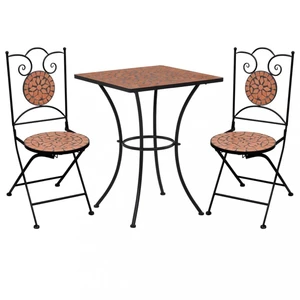 Mozaikový bistro set 3 ks Dekorhome Cihlová