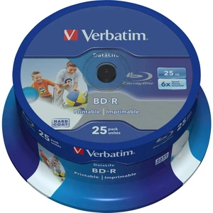 Verbatim 43811 Blu-ray BD-R SL 25 GB 25 ks vreteno možnosť potlače, vrstva proti poškriabaniu