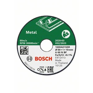 Bosch Accessories  1600A01S5Y rezný kotúč rovný  50 mm 10 mm 1 ks