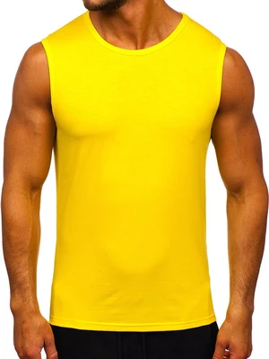 Žluto-neonové pánské tílko tank top bez potisku Bolf 99001