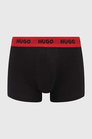 Boxerky HUGO 3-pak pánske,čierna farba,50469786