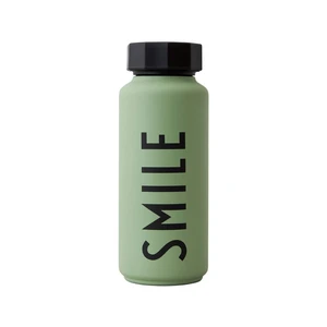 Svetlozelená termofľaša Design Letters Smile, 500 ml