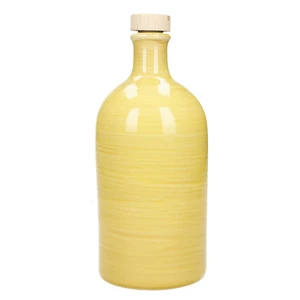 Žltá keramická fľaša na olej Brandani Maiolica, 500 ml