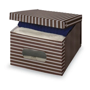 Hnedo-sivý úložný box Domopak Living, 24 × 50 cm