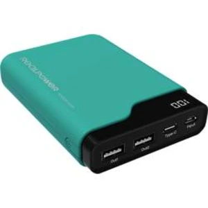 Powerbanka RealPower PB-10000C, Li-Ion akumulátor 10000 mAh, zelená