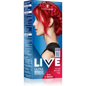 Schwarzkopf LIVE Ultra Brights or Pastel semi-permanentní barva na vlasy odstín 092 Pillar Box Red 1 ks