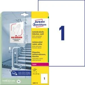 Avery-Zweckform L8001-10 etikety 210 x 297 mm poylesterová fólie bílá 10 ks permanentní antimikrobiální štítky 10 Blatt