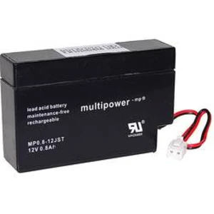 Olověný akumulátor multipower PB-12-0,8-JST MP0,8-12, 0.8 Ah, 12 V