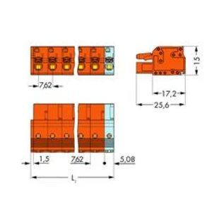 Zásuvkový konektor na kabel WAGO 2231-709/026-000, 67.46 mm, pólů 9, rozteč 7.62 mm, 25 ks