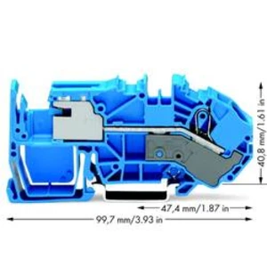 Oddělovací svorka WAGO 2016-7714, osazení: N, pružinová svorka, 12 mm, modrá, 20 ks