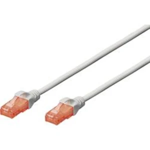 Síťový kabel RJ45 Digitus DK-1617-100, CAT 6, U/UTP, 10.00 m, šedá