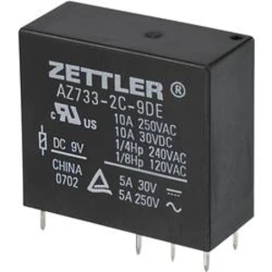 Miniaturní výkonové relé 9 V/DC 10 A Zettler Electronics AZ733-2C-9DE