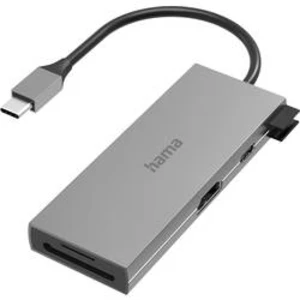 USB-C™ (USB 3.1) Multiport hub Hama 6 portů, 43 mm, šedá