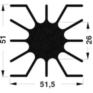 LED chladič Fischer Elektronik SK 46 20 ME 10100515, 2.47 K/W, (d x š x v) 51.5 x 51 x 20 mm