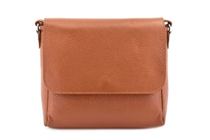 Dámská kožená kabelka crossbody s klopnou Arteddy - hnědá