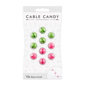 Kabelový organizér Cable Candy Small Beans, 10 ks, zelený a růžový