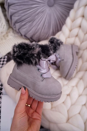 Children's ankle boots insulated grey tesoro