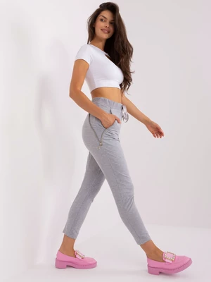 Grey women's sweatpants with tie