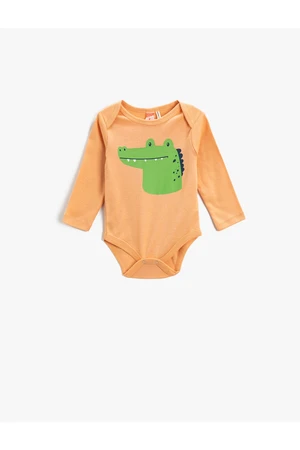 Koton Dinosaur Printed Body with Snap fastener Cotton