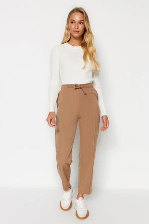 Trendyol Mink Rib Detail Cigarette Fit Knitted Pants