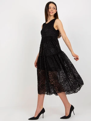 Black lace dress with ruffle OCH BELLA