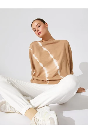 Koton Tie-dye Patterned Yoga Sweatshirt Cotton