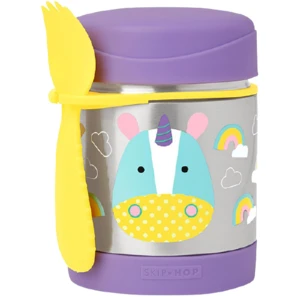 SKIP HOP Zoo Termoska na jídlo s lžičkou/vidličkou jednorožec 12m+ 325 ml