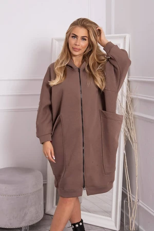 Oversize insulated sweatshirt mocca