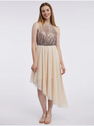 Orsay Beige Ladies Dress with Sequins - Women