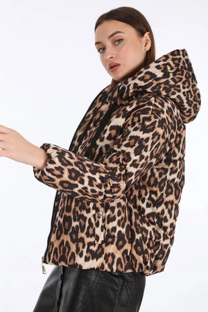 Bigdart 5125 Leopard Brown Printed Down Jacket