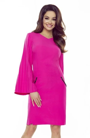 Dress with puffed sleeves and pockets Bergamo - fuchsias