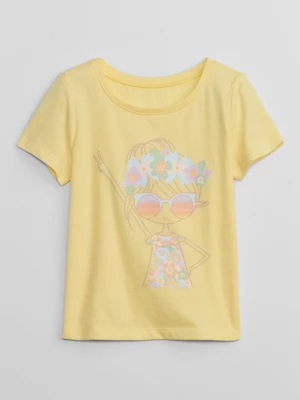 Yellow girls' T-shirt with GAP print