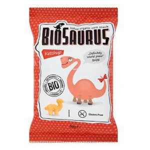 BIOSAURUS Bezlepkové kukuřičné křupky s kečupem BIO 50 g