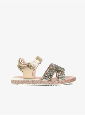 Girls' sandals in gold-pink Richter - Girls