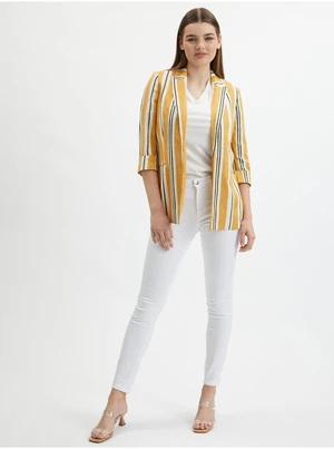 Orsay Orange Ladies Striped Linen Jacket - Women