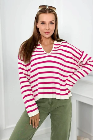 Striped fuchsia sweater