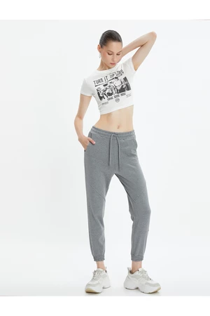 Koton Basic Jogger Sweatpants with Tie Waist Pocket