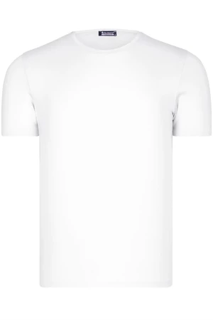 T8569 DEWBERRY BIKE COLLAR MEN'S T-SHIRT-PLAIN WHITE